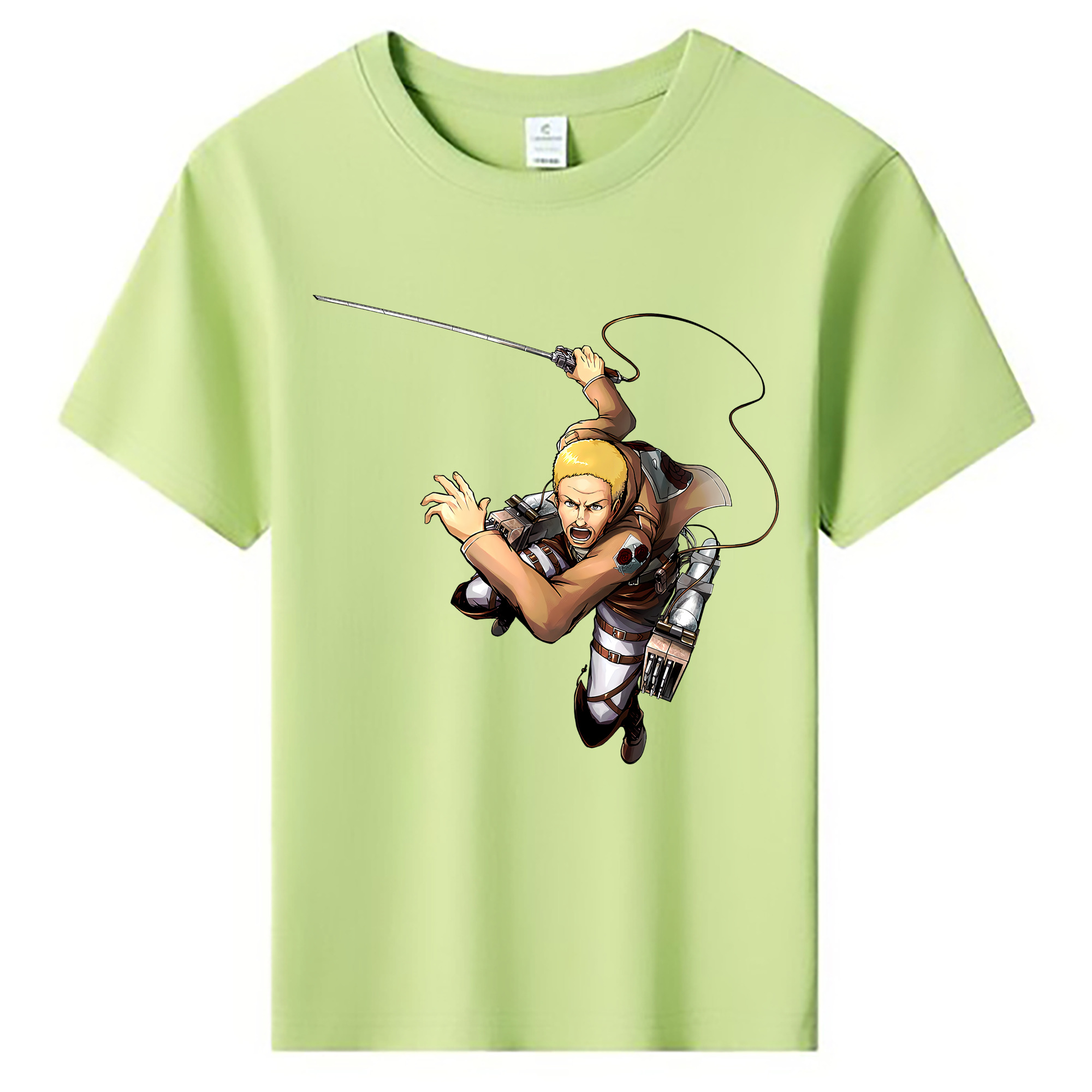 （画像用） 進撃の巨人 ハンネス Attack on Titan Hannes 綿100％キッズTシャツ（フロントプリント）